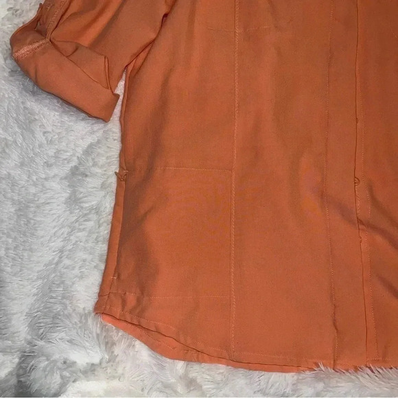 Womens Woolrich Button Up Top Size Extra Large Coral / Orange Color Lightweight - Picture 8 of 11